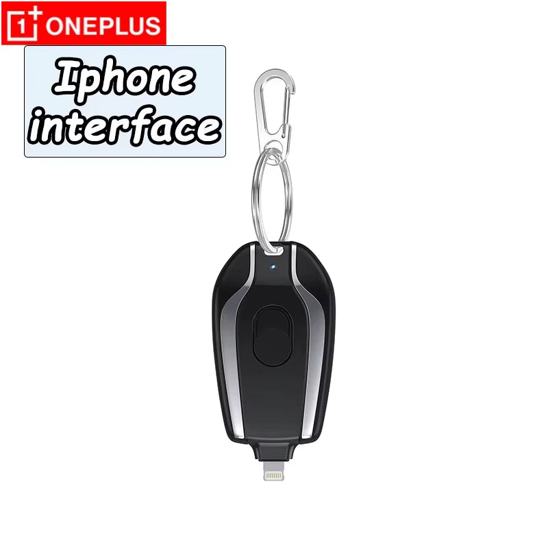 1500Mah Mini Keychain Power Bank Emergency Portable Charger Compatibility for Iphone Samsung Xiaomi Small Size Powerbank